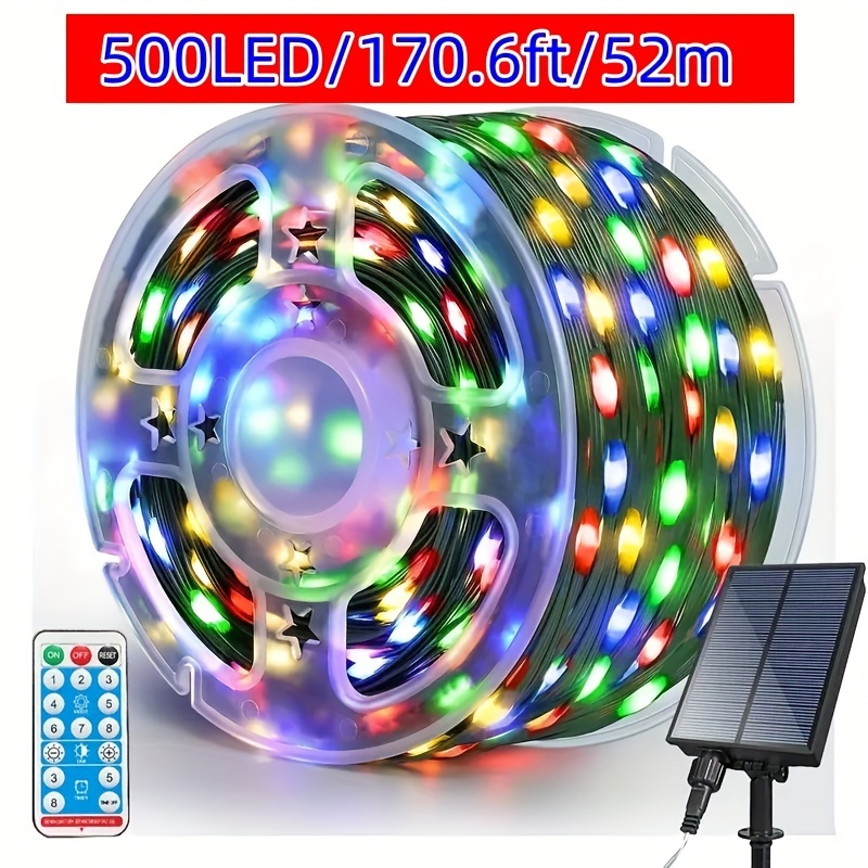 

1pc, 300/500 Leds Lights, Outdoor Solar Lights, Garden Tree Decoration Fairy Lights, Camping Tent Atmosphere Lights, Suitable For Wedding Scene And Festival Decoration