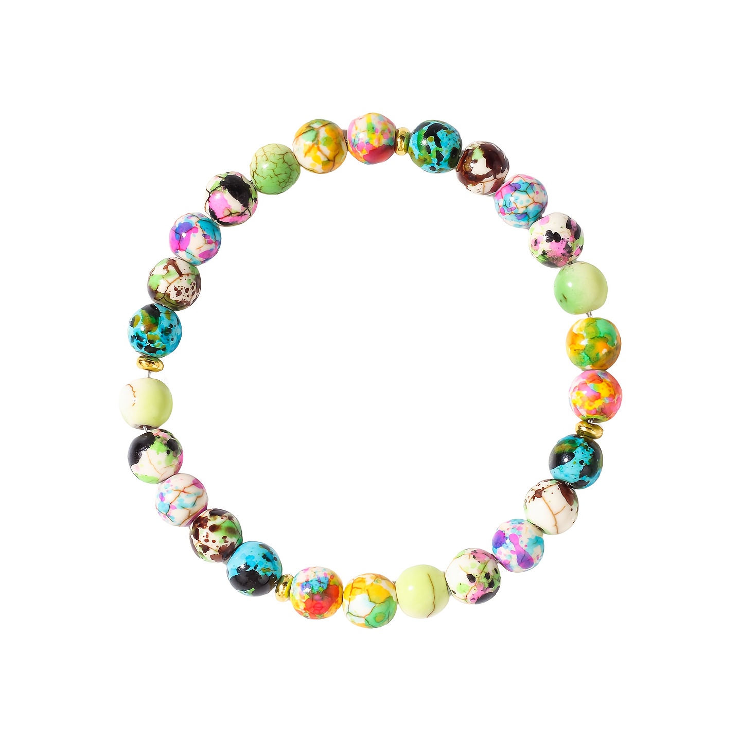 Image of (colors May Slightly Between Natural Stone Batches) 1pc Autumn Accessories Colorful Husband Anniversary Gift Christmas High-quality Natural Stone Beaded Bracelets For Women Yoga