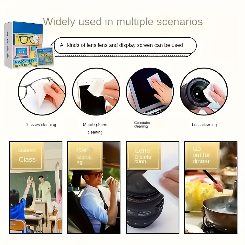100pcs Glasses Cleaning Wipes, Disposable Glasses Cloth Wipes, Glasses Paper Wipes, Clean Glasses And Mobile Phone Screens And Lenses