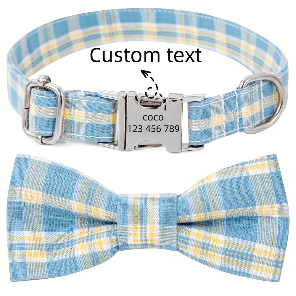 Buckle Dog Collar with British Plaid Design, Customizable