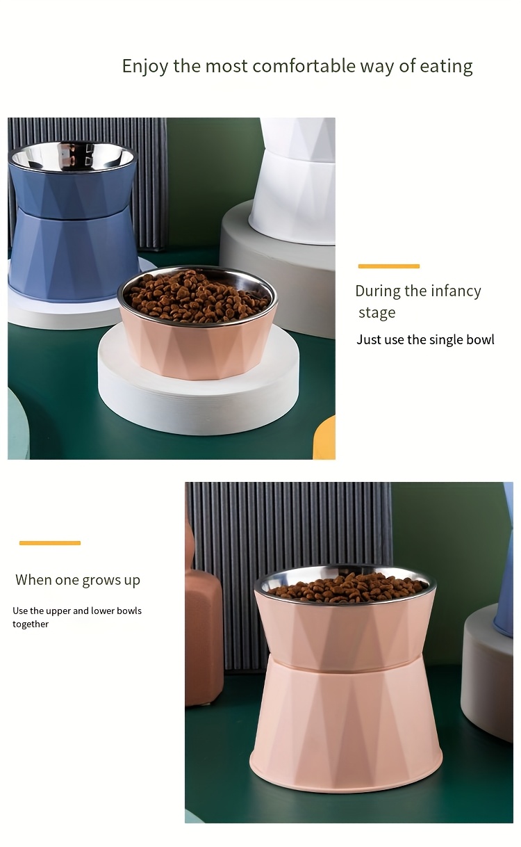 anti   and anti skid stainless   bowls high legged elevated bowls that protect the neck dog food   cat bowls cat food bowls with an elevated design to protect the cervical spine pet supplies Product details 3