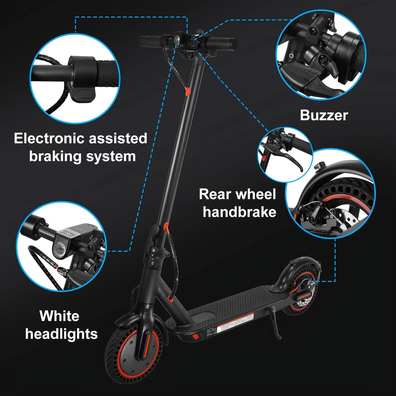 8 5 inch foldable adult electric scooter with led display screen range of 350w 10 4ah capacity lithium battery 25km h range of 21 miles load capacity of 120 suitable for commuting details 3