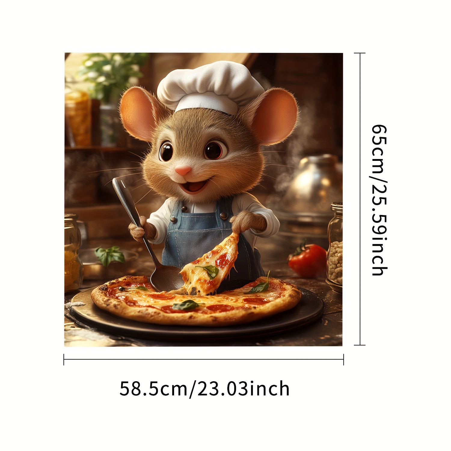 Image of 1pc Adorable Rat Chef Magnetic Dishwasher Door Cover Sticker - Easy To Clean, Required - Cute Animal Print Vinyl Decal For Fridges & Kitchen Appliances, 23.03x25., Dishwasher Magnetic Cover Decorative