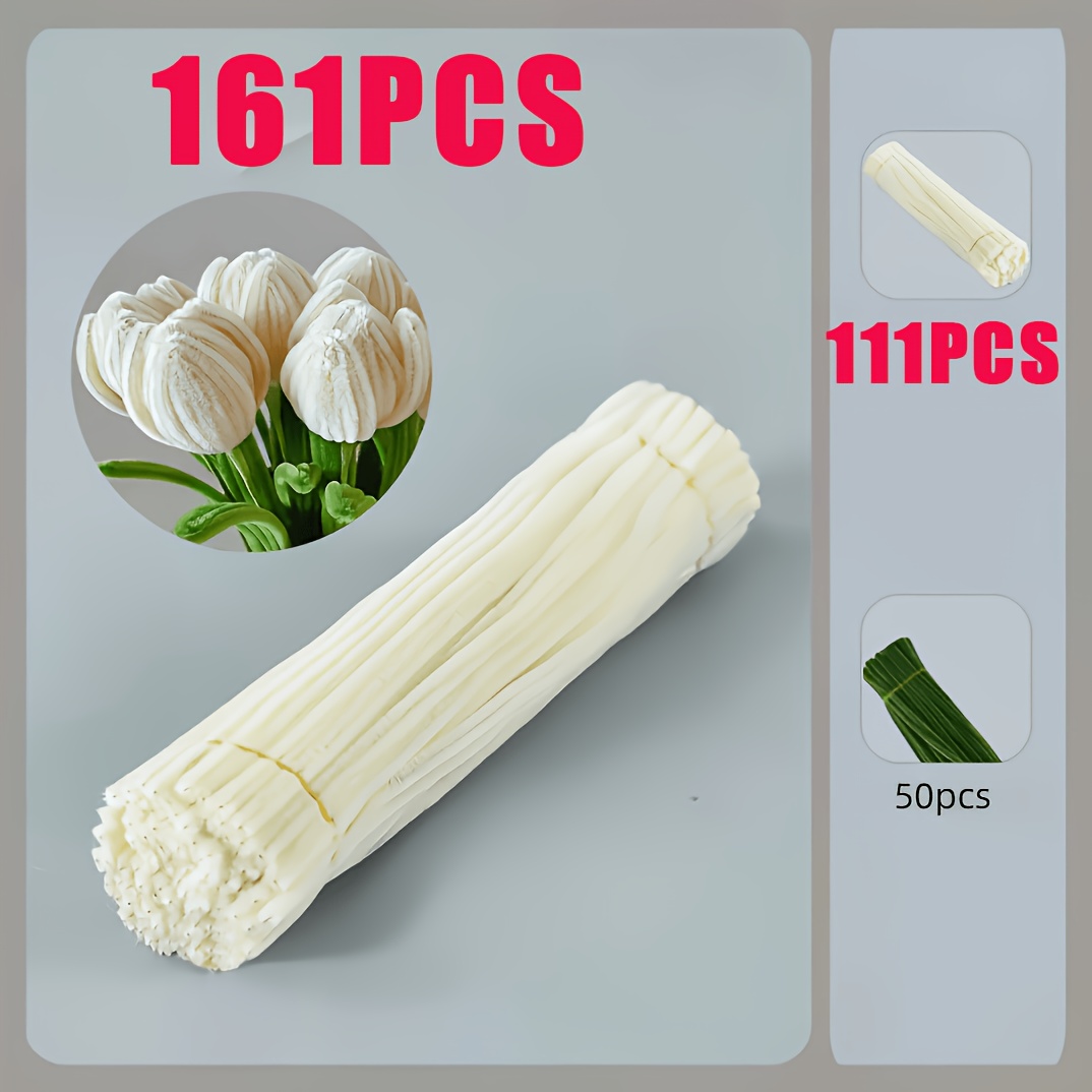 TEMU Kit da 161 pezzi per bouquet fai da te crema, spaghi per pulire tubi ispessiti, per San Valentino, , Festa degli Insegnanti, regali di