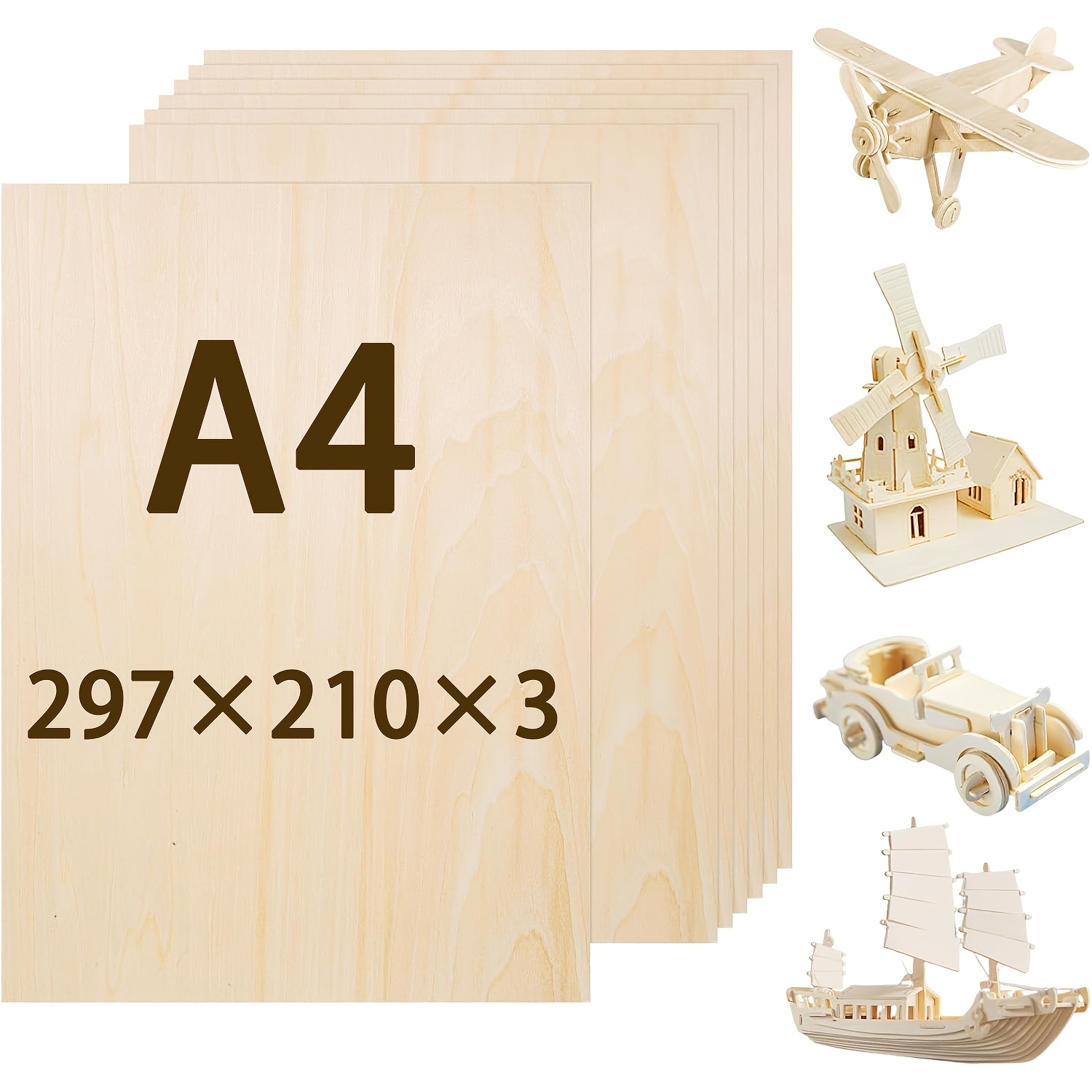 

10/20/40pcs A4 Plywood, 297 X 210 X 3mm, Wood Board, Board, Wood For Crafts, Thin, For Painting, Carving, Laser Cutting Wood Board, Board For Crafts 297 X 210 X 3mm