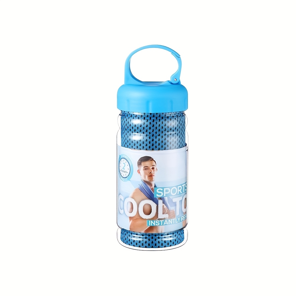 Image of 1pc Quick Ice Towel, Absorbent Sweat Towel For Running, With Portable Storage Bottle, Outdoors Accessory For Fitness, Yoga, Outdoor Sports