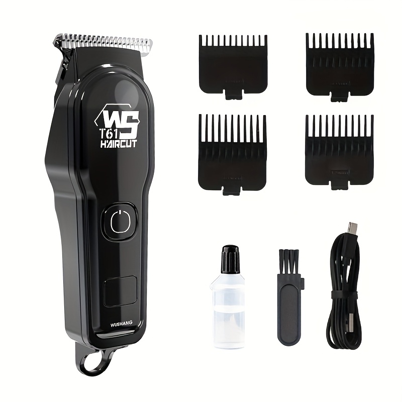 Professional Men's Electric Hair Clipper Set of 1, Men's Electric Shaver with LED Display Screen, Zero-Gap Haircut Kit with 4 Guide Combs, TYPE-C Charging, Gift for Men, Father's Day Gift, The first choice for hairdressers and stylists, ideal gift for professional barbers