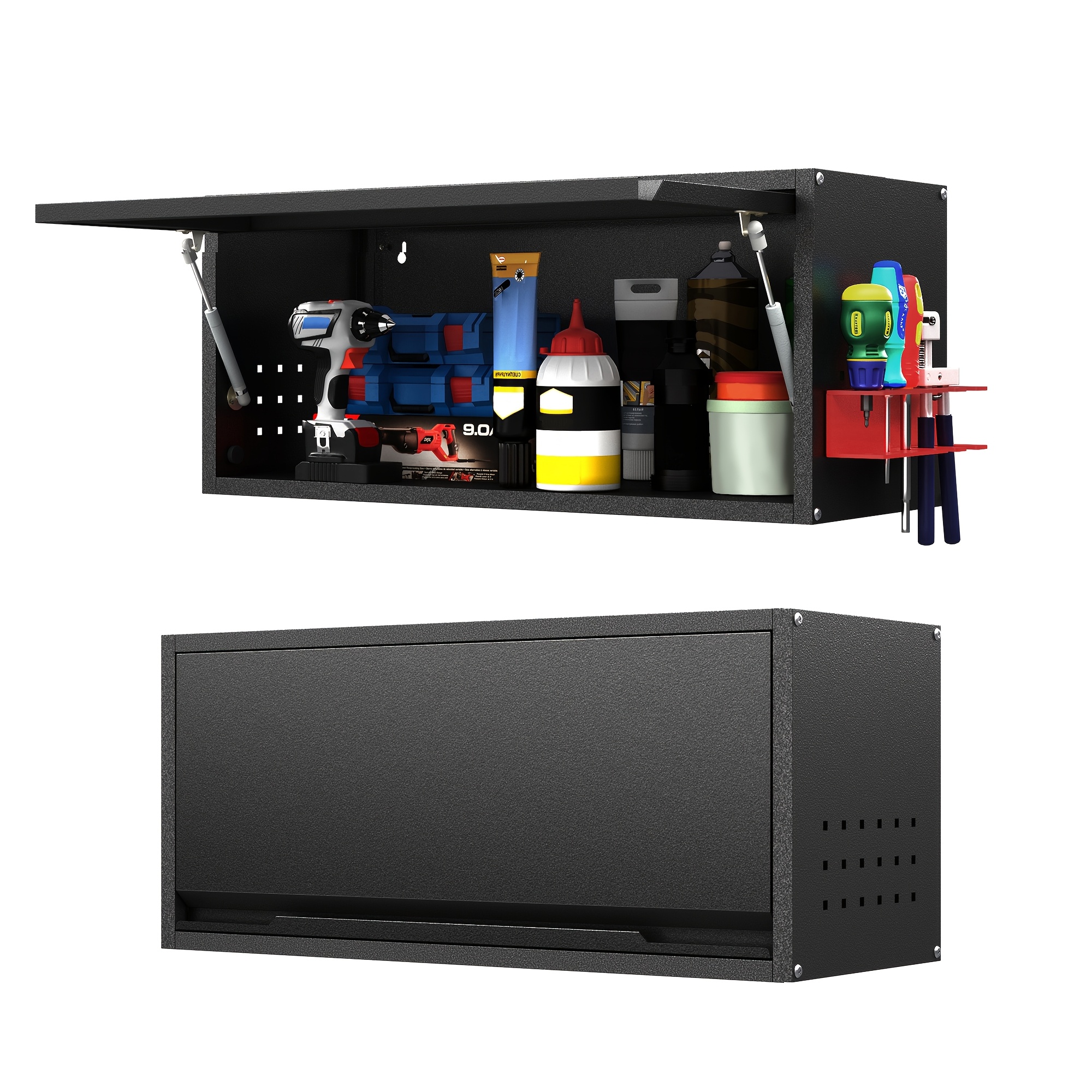 TEMU Metal Garage Wall Cabinet With Doors, Wall Mounted Metal Storage Cabinet, Tool Cabinet 14" H, Steel Utility Cabinet For Warehouse, , Utility