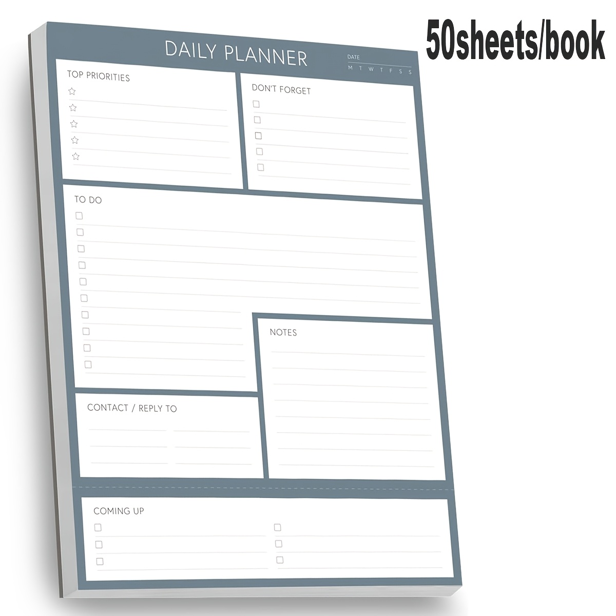 E-shop Abreißbarer Tagesplaner, A5-Format, 50 Seiten pro Buch, undatiertes Design Aufgabenlisten-Notizbuch, hocheffiziente Planung mit fünf