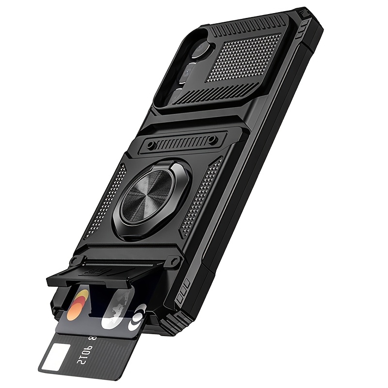 TEMU Coque de téléphone - Coque rigide anti-chute avec support et fente pour carte pour Galaxy A17 A27 A37 A57 A16 A26 A36 A56 A15 A35 A55