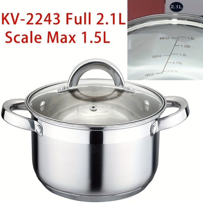 Image of -quality Thickened 5-layer Bottom Stainless Steel Double-ear Soup Pot Stew Pot Household Gas Stove Induction Cooker Universal 0.5mm Pot Body 4cm Pot Bottom
