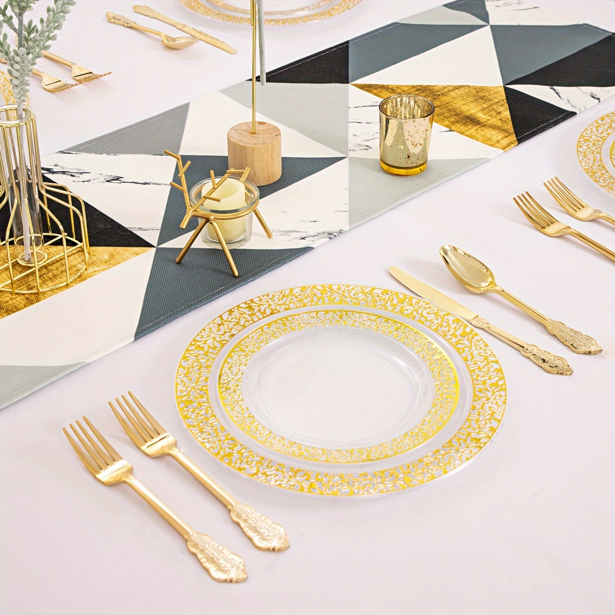 Gold Trim Gold Plastic Disposable Plates Gold Trim Gold And White