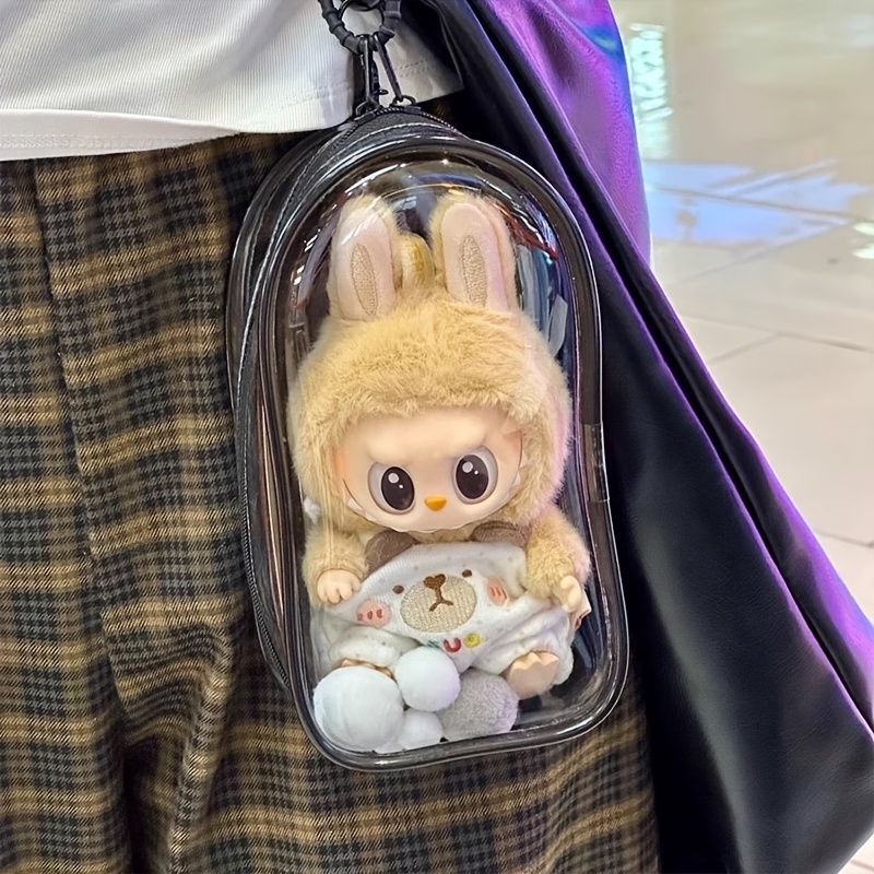 

1/2pcs Labubu/the Monsters Protective Case,multiple Colors, With Keychain And Ball,pvc Transparent Bag,doll Hanging Bag,dust Hanging Bag,anime Dolls Bag School Bag Pendant