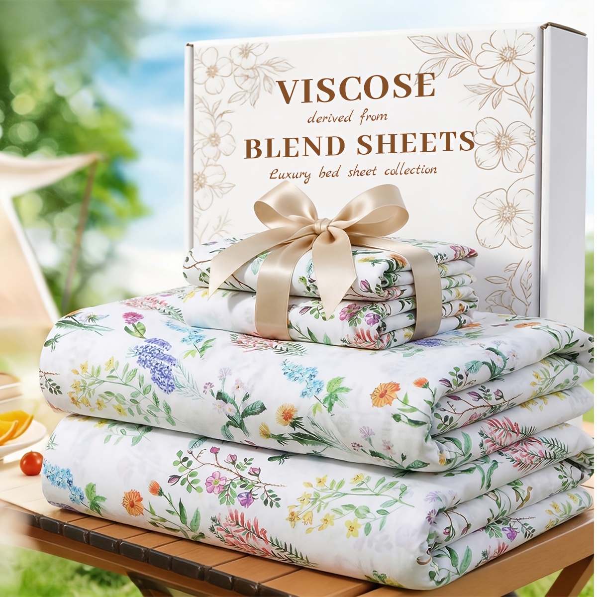 TEMU Deep Pocket Sheets Set - Cooling Floral Sheet Set - 2000tc Kids Bed Sheets Queen Size - Breathable And Skin-friendly, Super Soft, Wrinkle Free -