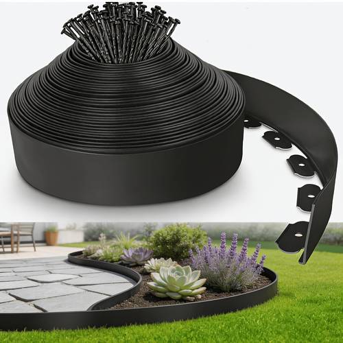 4 50 ft landscape border with 75 spikes plastic garden lawn border kit no dig border flexible for flower beds lawn yard paver pathway