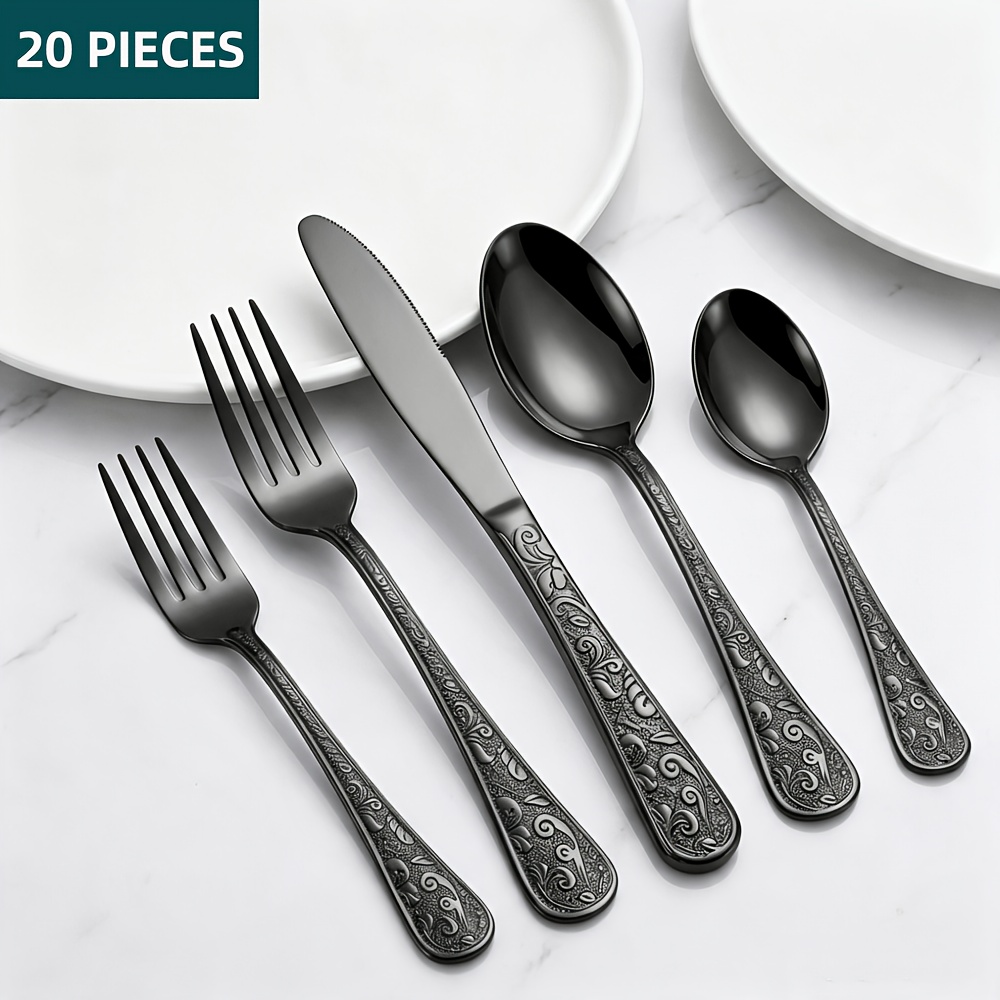black cutlery sold on Temu United States