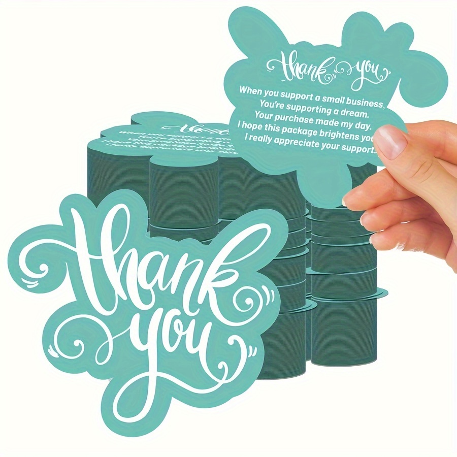 

50-pack Unique Small Business Thank You Cards, Double-sided Printing, Ideal For Shop Owners, Online Retailers & Office Gift Prizes