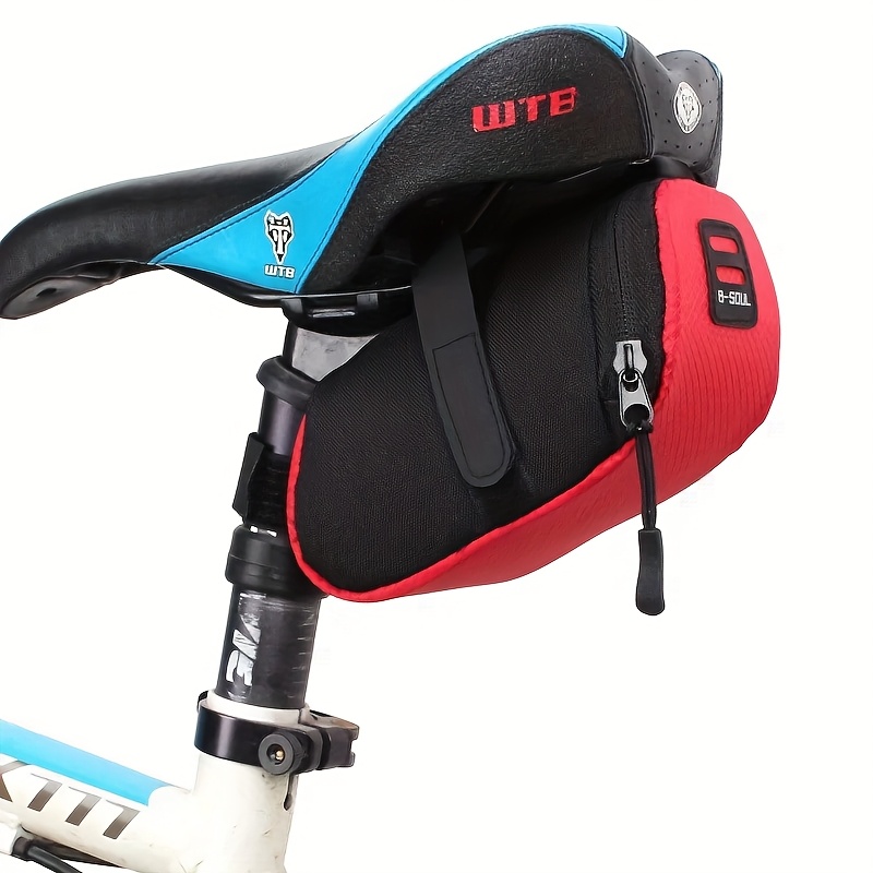TEMU Sac de Selle pour Vélo, Sac de Selle pour VTT et Vélo de Route, Pochette de Rangement pour Outils, Sac de Selle Arrière pour Vélo Pliant
