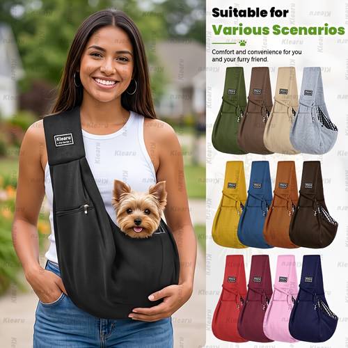 item picture small cat and dog sling pet bag classic shoulder strap and zipper outdoor diagonal cross bag suitable for cats and dogs pets weighing up to 14 lbs 6 5kg halloween christmas pet supplies