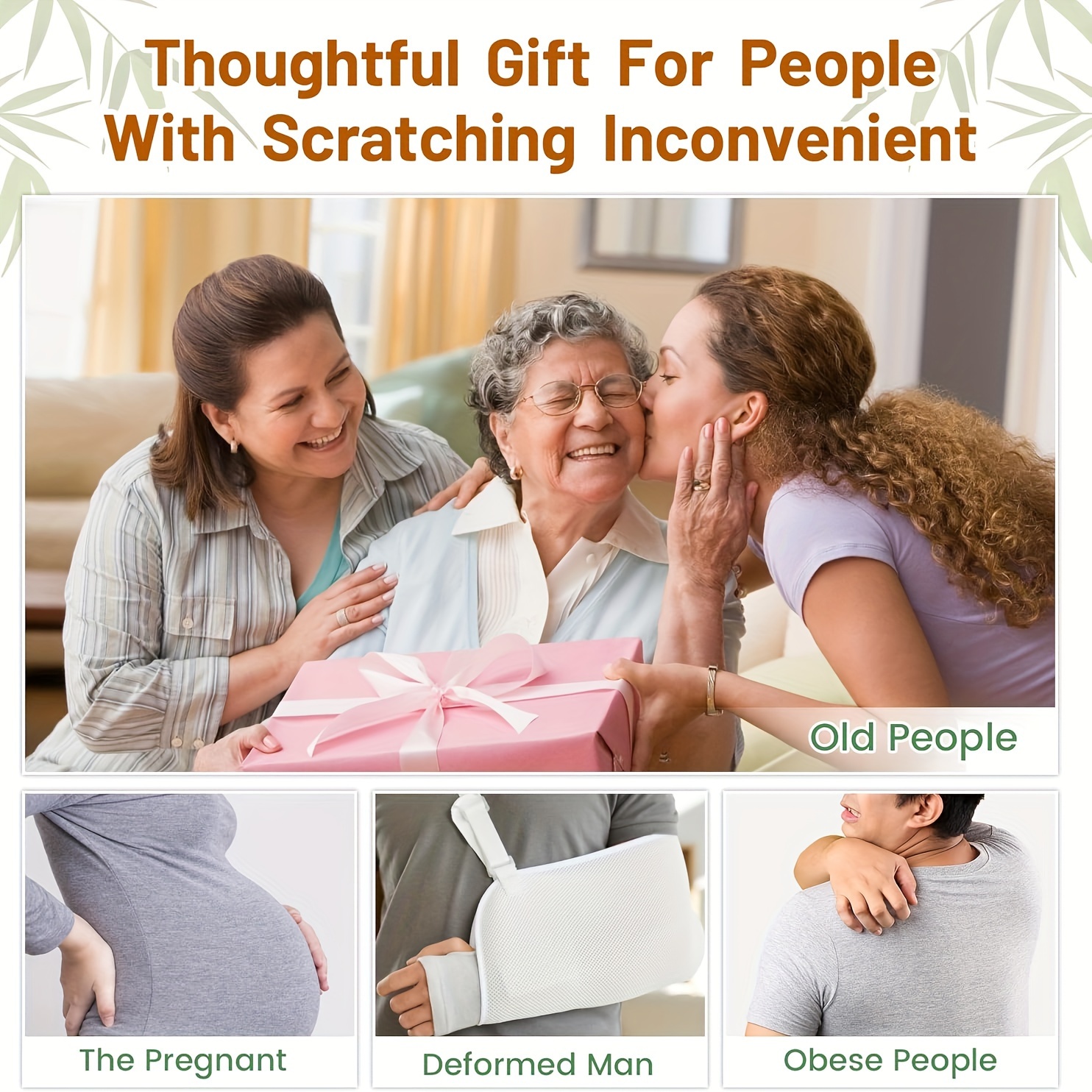 22 bamboo back scratcher with extended long handle   back massager body scratcher gentle relief for adults pregnancy elderly   design Product details 5