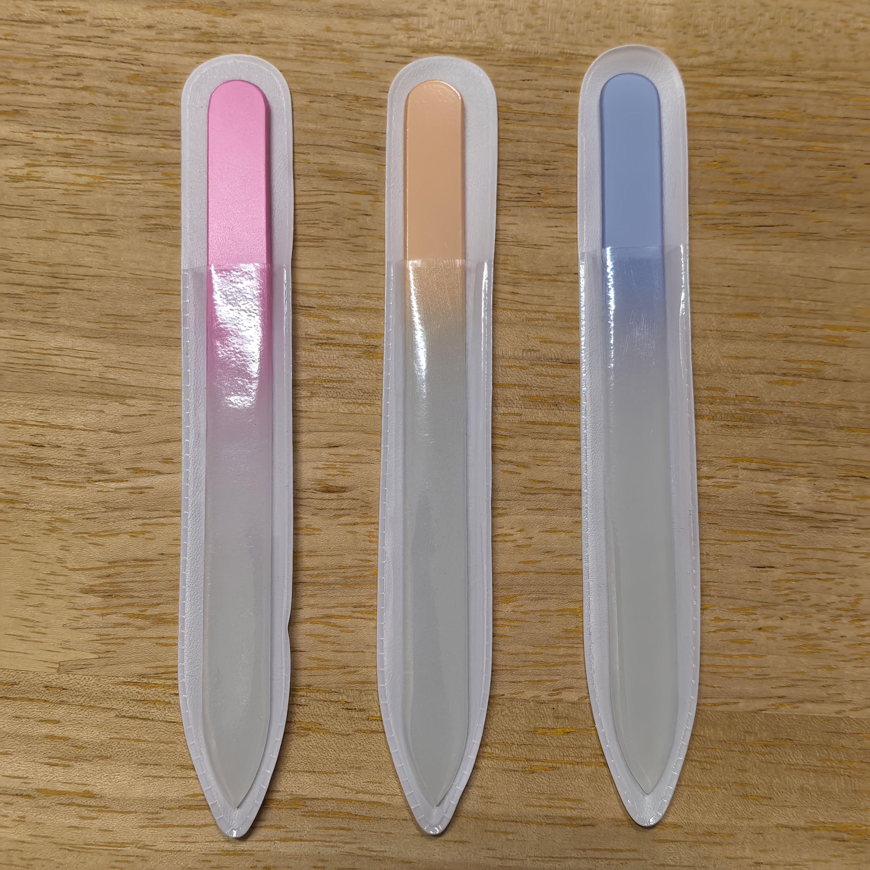 3pcs Set Frosted Tempered Glass Nail Files Double-sided Use Physical Nail Care Anti-allergy Portable Travel Washable No Sandpaper Replacement