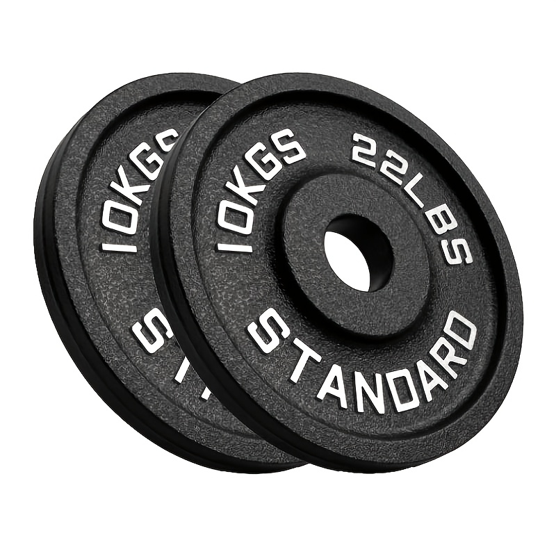 TEMU Set piastre per barre da sollevamento in ghisa, disponibili nelle misure 2 X 10 Kg / 2 X 15 Kg / 2 X 20 Kg, foro da 50 mm, spessore 3 cm, adatte