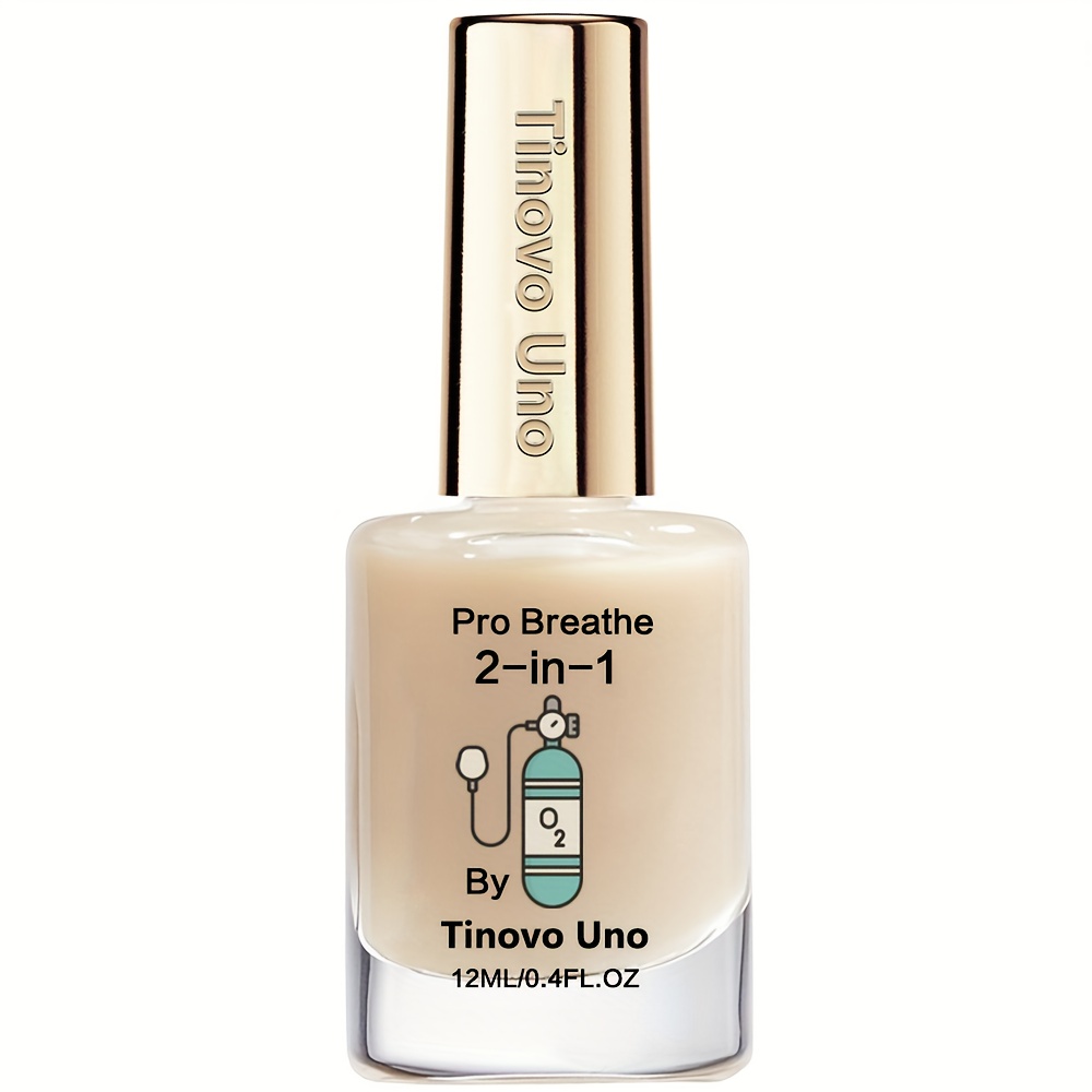 Tinovo -in-1 Nail Care Strengthener 12ml, Natural Jelly Beige, Quick And Natural Drying, Suitable For Soft And Fine-line Nails, Enhances Nail Shine