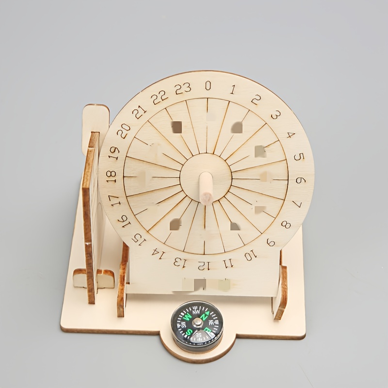 

Diy Model, Sun Clock, Educational Wooden , Yellow, With Shadow Casting