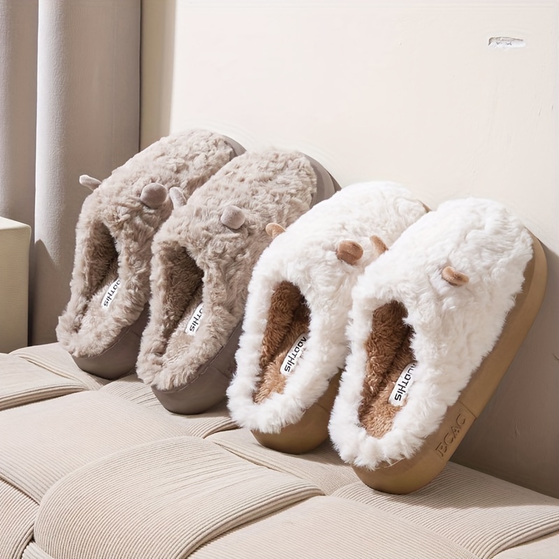 

Pantoufles en Peluche Confortables - Antidérapantes, Semelle Épaisse, Chaussures d'Intérieur Chaudes pour | Parfaites pour /Hiver, , la Mode,