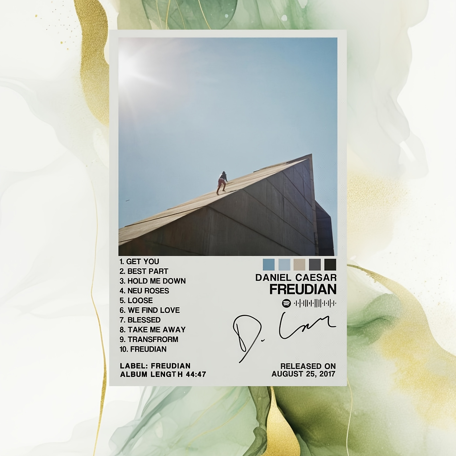 TEMU 2d Flat, 2d Flat, Paintings [2d Flat] 1pc Frameless Canvas Painting - "freudian" Album Cover Art, -themed Wall Decor For Bedroom, Living Room,