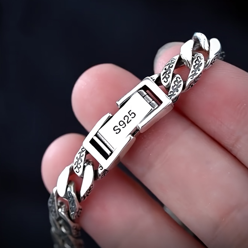 TEMU A 7mm / 0.276 Inch S925 925 Silver Bracelet Elegant And Fashionable, Making It A Versatile Piece Use, As Well As For Holiday Or Birthday Presents