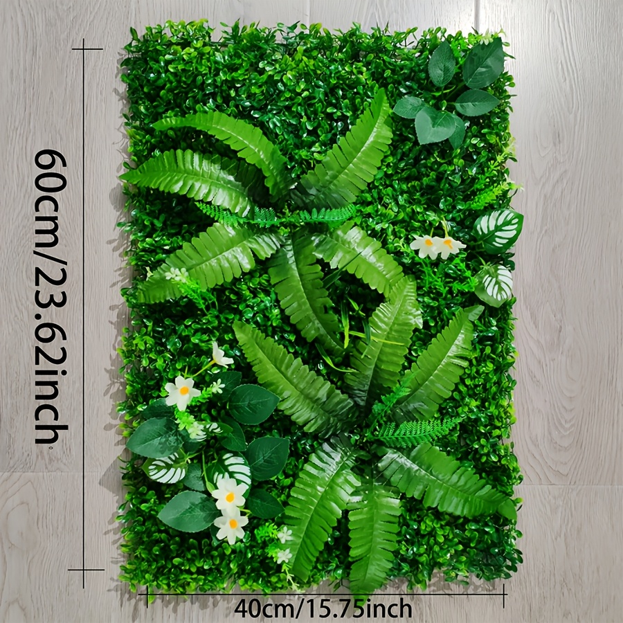 

1pc Artificial Persian Lawn Greenery Panel, 23.6x15.7inch Plastic Hedge Wall For Garden, Backyard, Indoor Home Decor, Outdoor Patio Floor Decoration, No Container, No Electricity Needed