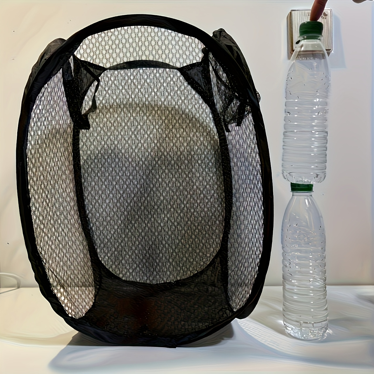 TEMU Large Capacity Foldable Pop-up Mesh Laundry Basket With Handle - Dirty Clothes Storage Basket For Bathroom, Bedroom Or Dorm, Laundry Basket,