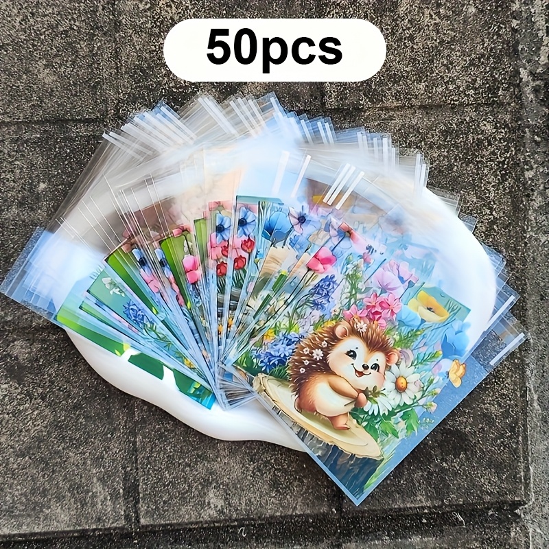 50/100pcs Of Gift Bags Featuring Animal And Designs, Including Patterns Of , Squirrels, Hedgehogs, And Frogs - Perfect For Wrapping Small Gifts (10*10+3cm)