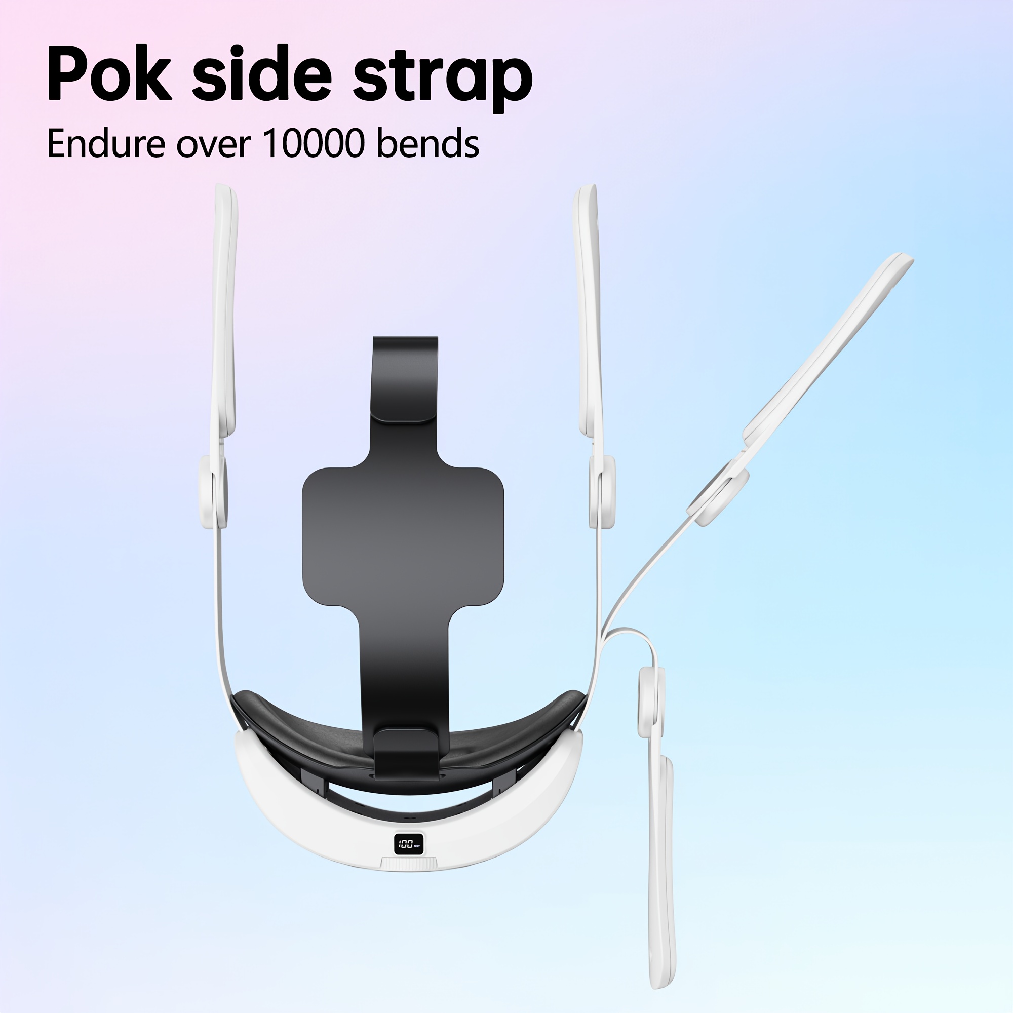 Wolmtt Adjustable Meta Quest 3/3S Headband with 10000mAh Rechargeable Battery, USB-C Charging, Ergonomic VR Headset Accessory for Extended Playtime, Virtual Reality Headset, Highquality Electronics