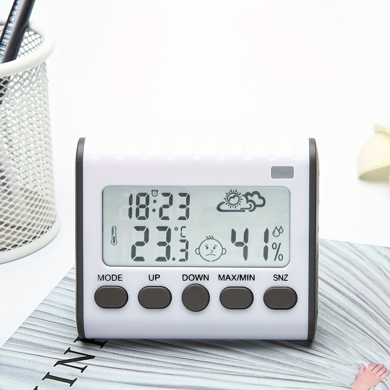 Magnetski sat za praćenje vremena, prikazuje vremensku prognozu, temperaturu i vlažnost, elektronički sat s prebacivanjem iz Fahrenheita u Celzije s funkcijom odgode