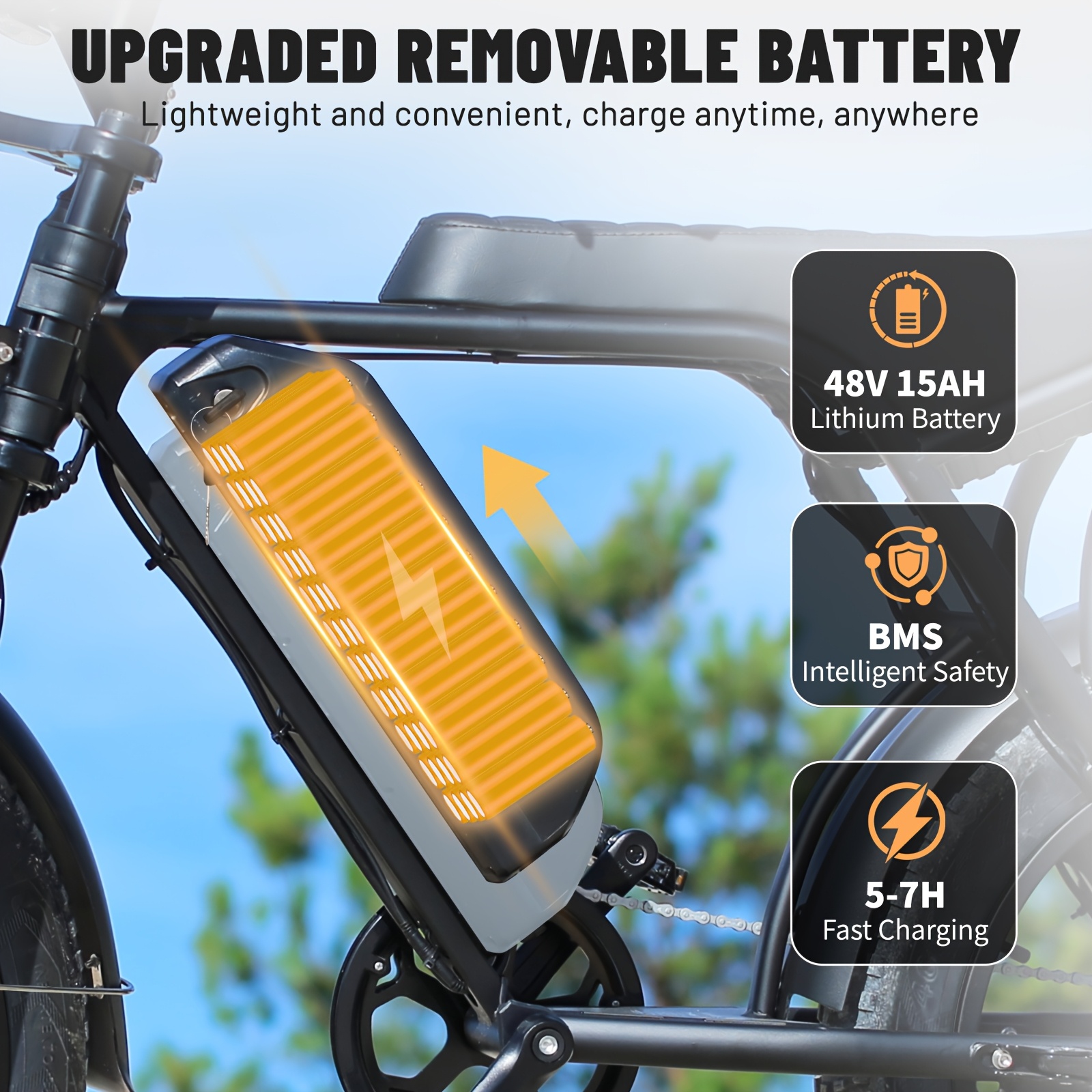 electric bike v8 electric mountain bike with 500w motor 48v 15ah 30ah removable larger battery 19mph h 20 tire e bike adult electric bicycles electric dirt bike electric mountain bike electric bicycle for adults e bike Product details 6