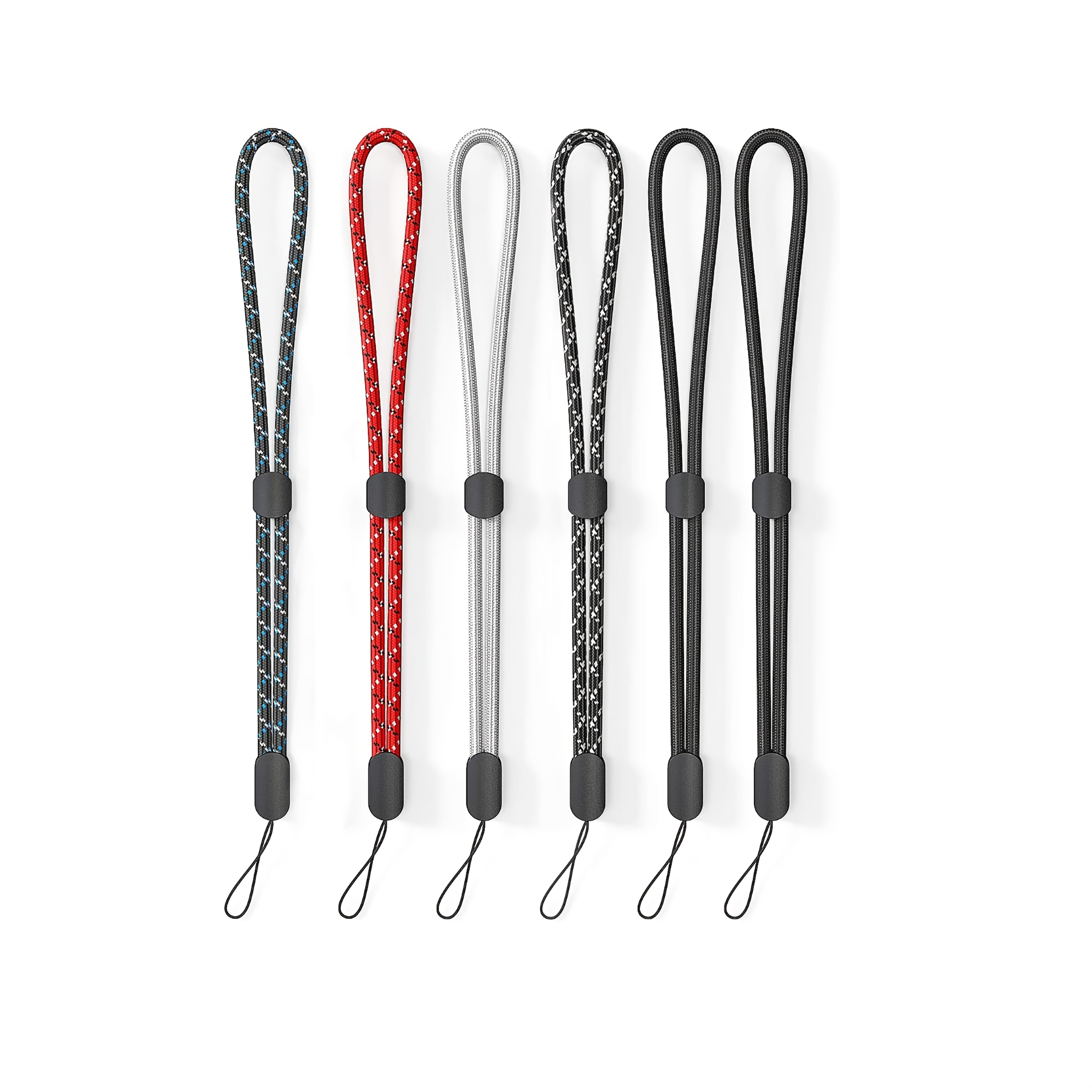 TEMU Lanière Dragonne de Poignet, 6 Paquets de de Poignet Réglables en Nylon Coloré pour GoPro, Appareil Photo, Clés, Porte-clés, Téléphone, Clé USB,