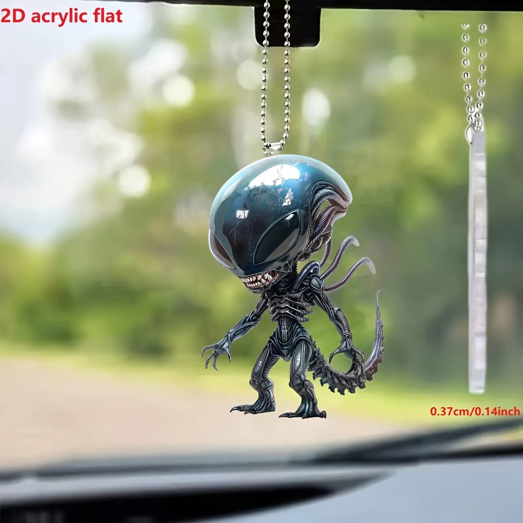 

Alien 2d Acrylic Car Pendant, 0.37cm/0.14inch, Keychain Hanging Ornament, Home Decor, Novelty Gift For Car Interior Accessories