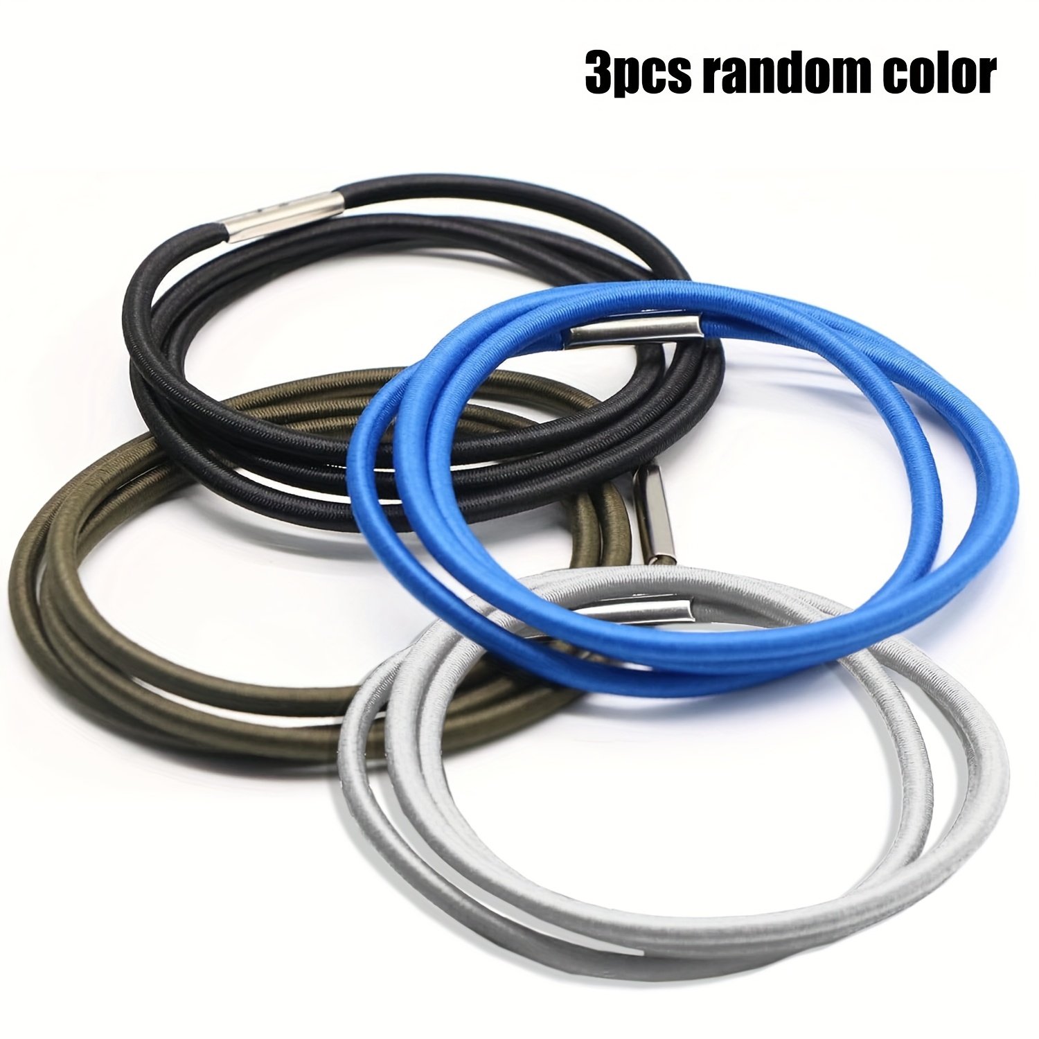 3pcs Random Colors Trash Can Elastic Bands, Fits 13 To 30 Gallon Trash Cans, Elastic Rubber Bands For Garbage Bag Fixed, Durable Trash Can Bag Holder With Strong Elasticity