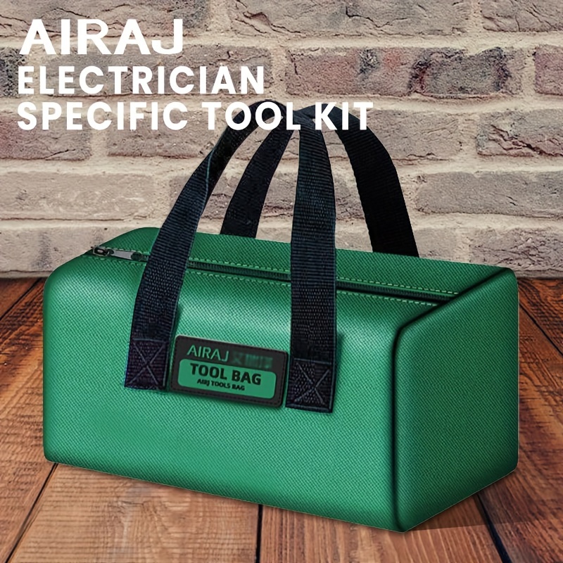 

1pc Airaj Electrician Tool Bag - Multi-functional, Strong & , Portable Handheld Storage For Woodworking, Textile Material, No Required, Uncharged, Without Battery