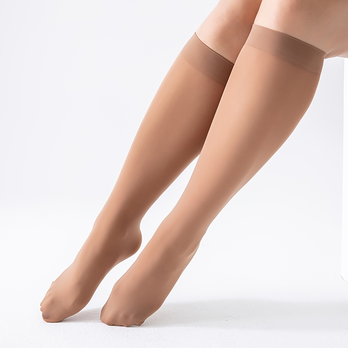 5 paar damen 60d hochelastische kniestrümpfe – wadenhohe strümpfe in voller länge,   für freizeit, sport & freizeitkleidung, einfarbige strumpfhosen, handwaschbare, einfache, vielseitige wärmestrumpfhosen für sport oder freizeit