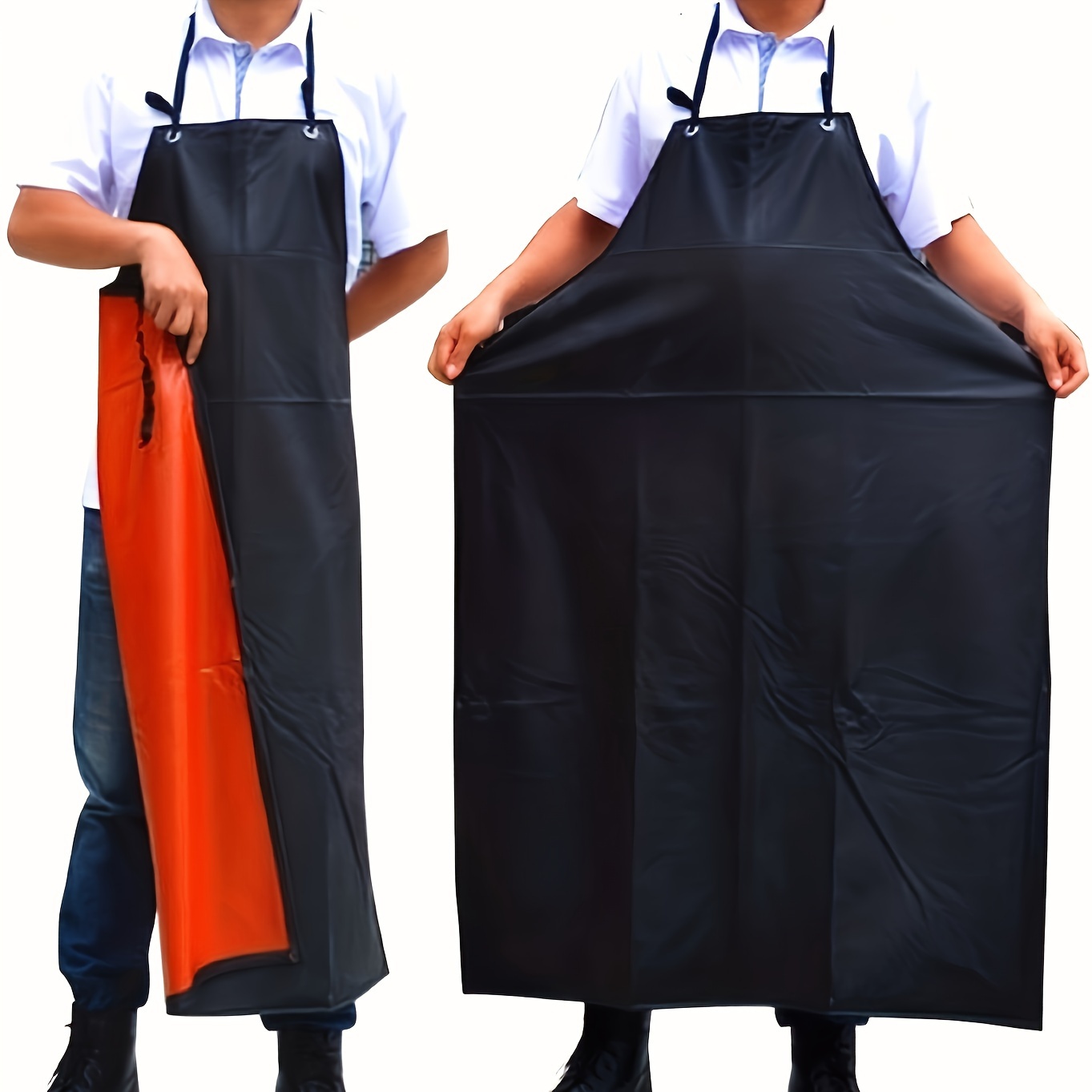 2pcs, Black Aprons, Pvc Leather Aprons, Restaurant Chef Aprons, Total Weight Of 2pcs Is To 526.45