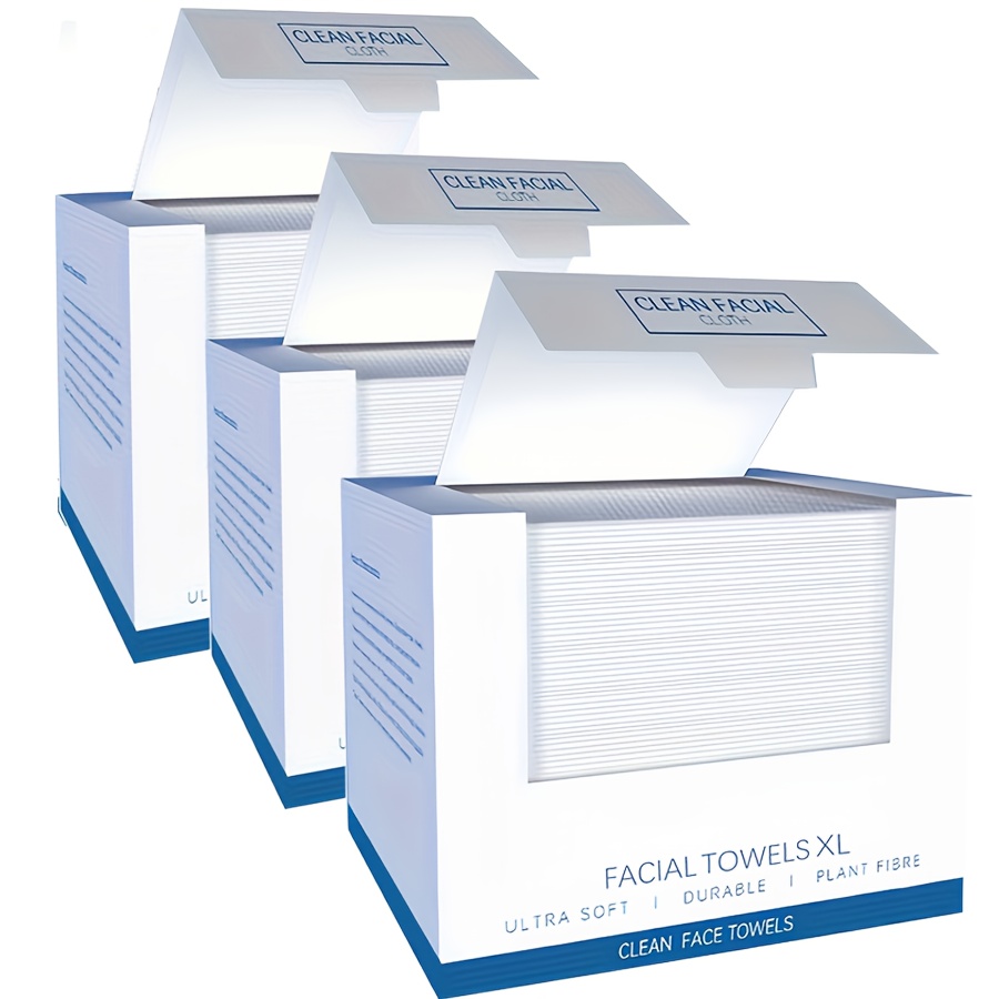 TEMU /3 Boxes Of Disposable Facial Towels, Extra Large Thick Dry And Wet Cleansing Towels, 40 Sheets Per Box, Size 26*30cm