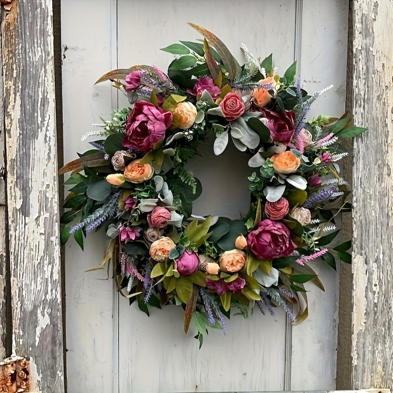 BOMAROLAN Ghirlanda di peonie artificiali, 48 cm, stile