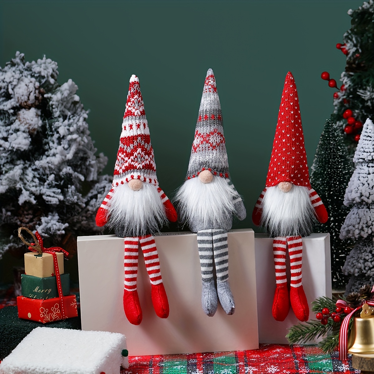 3pcs holiday christmas gnome doll decoration   style faceless elderly decoration   hanging at home and hotel christmas parties holiday decoration Product details 2