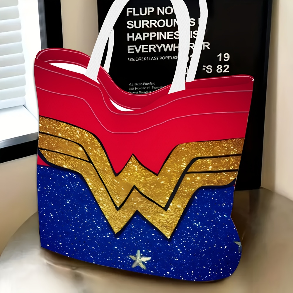 TEMU 1pc, Warner . , Wonder Woman Themed Women's Shoulder Bag, Multifunctional, Handbag, Clutch, Evening Bag, Travel Essential, Fashion Casual,