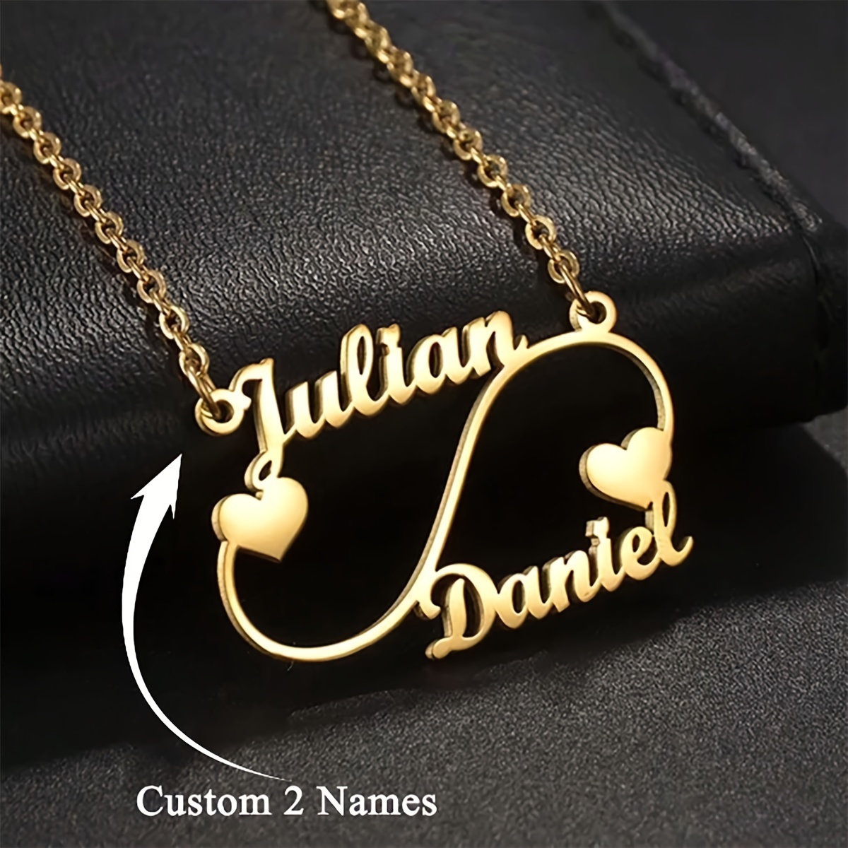 

Pendant Necklace Nameplates - 18k Gold Steel, Personalized