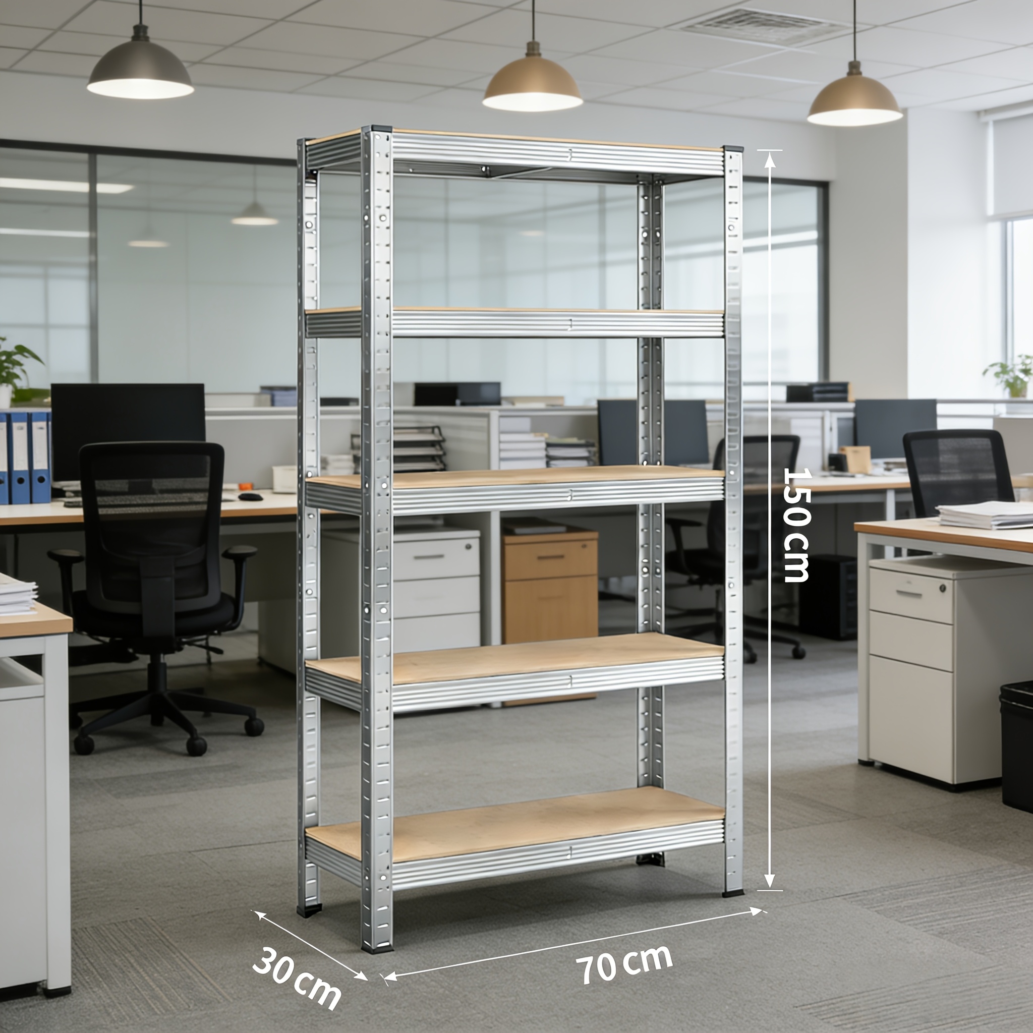 TEMU Heavy-duty Garage Racking System With A Five-tier Design, Suitable For Storage In Sheds, , Or . Boltless Metal Construction, In , Dimensions