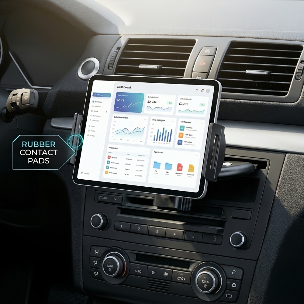 TEMU Adjustable Cd Slot Car Phone Holder & Tablet Mount - Dashboard Dashboard Cradle With 360° Rotating Cd Player Compatible For Smartphones,